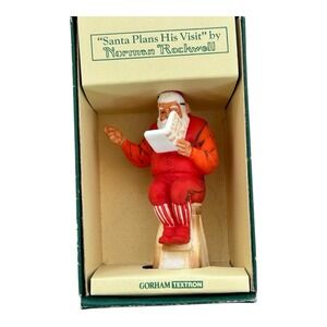 Gorham Textron‎ Norman Rockwell Santa Christmas Planning His Visit 1980 figurine